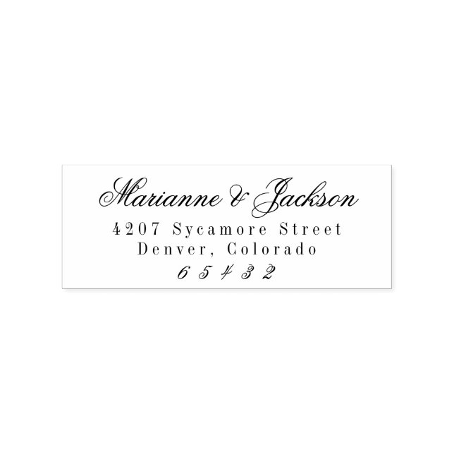 Romantic Script Wedding Return Address Stamp (Imprint)