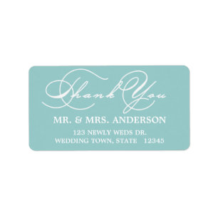 ROMANTIC SCRIPT   WEDDING THANK YOU ADDRESS LABEL