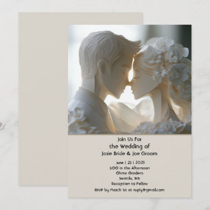 Romantic sculptural wedding invitation