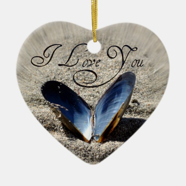 Romantic Seashell Heart Ornament (Front)