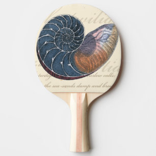 Romantic Seashell Ping Pong Paddle