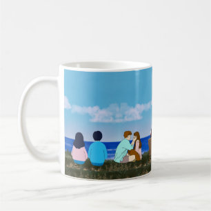 Romantic Seaside Couple Illustration Coffee Mug