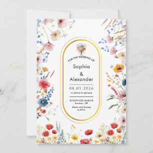 Romantic Seaside spring Blossom wedding Invitation