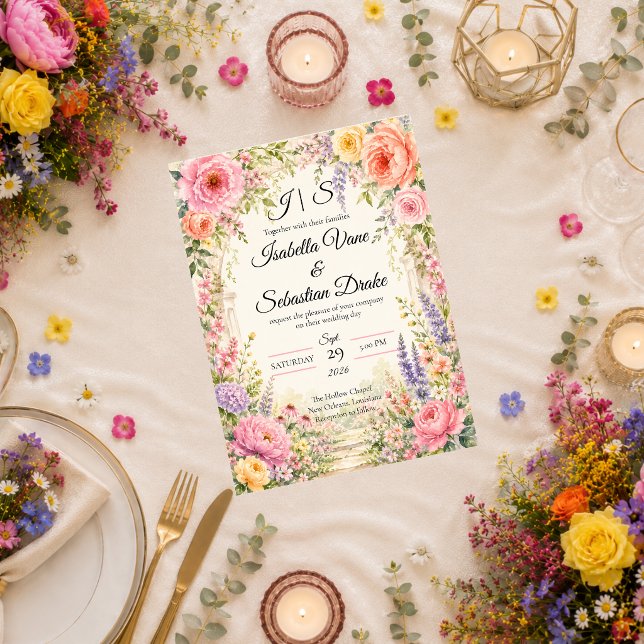 Romantic Secret Garden Bloom Wedding  Invitation (Creator Uploaded)