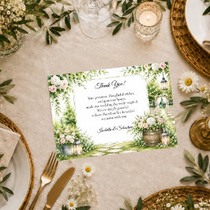 Romantic Secret Garden Elegance Wedding Thank You Card