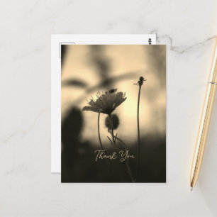 Romantic Sepia Flower – Botanical Fantasy Thanks Postcard