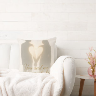 Romantic Shadow Couple Heart Throw Pillow You an