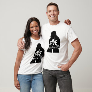 Romantic Silhouette Love Design T-Shirt