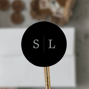 Romantic Silver Calligraphy   Black Envelope Seals