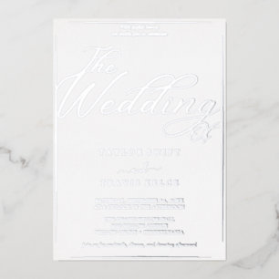 Romantic Silver Foil Calligraphy Frame Wedding 