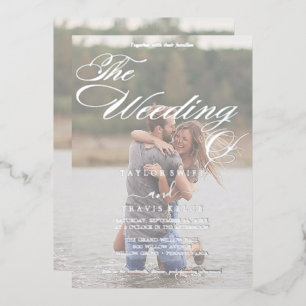 Romantic   Silver Foil Faded Photo Wedding 