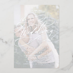Romantic   Silver Foil Faded Photo Wedding