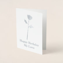 Romantic Silver Rose with Own Message - Custom