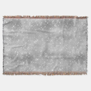 Romantic Silver Sparkle Throw Blanket
