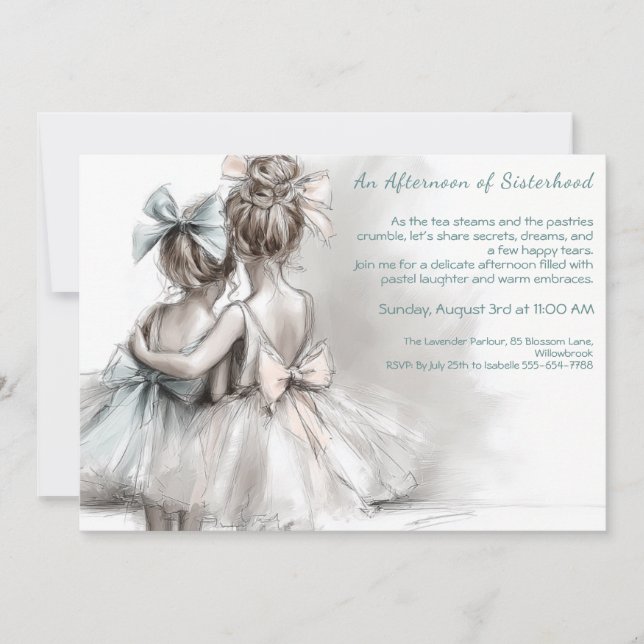 Romantic Sister Day Tea Afternoon Invitation  (Front)