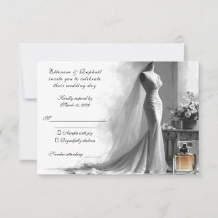Romantic Sketch RSVP Card – Elegant Vintage Bridal