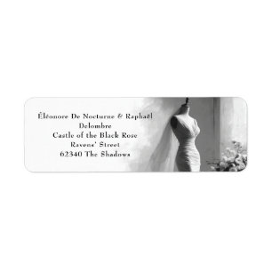 Romantic Sketch Wedding return label