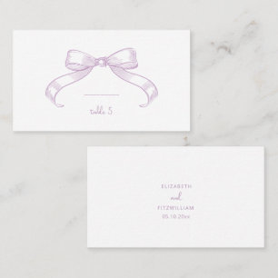 Romantic Sketched Bow Lilac Handwrite Place Card