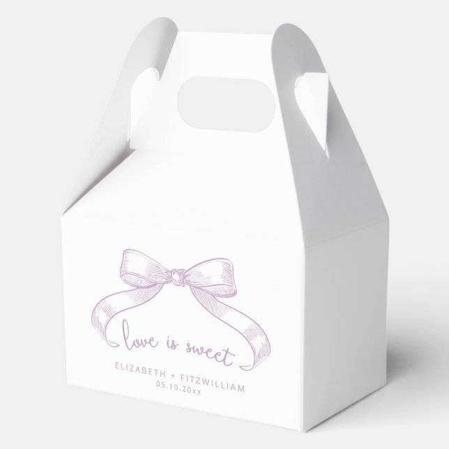 Romantic Sketched Bow | Lilac Love is Sweet  Favor Box (Front)