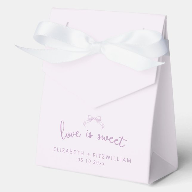 Romantic Sketched Bow | Lilac Love is Sweet  Favor Box (Front)