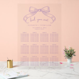 Romantic Sketched Bow Lilac Seating Chart