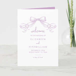 Romantic Sketched Bow   Lilac Wedding  Program