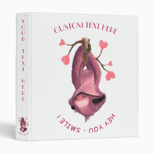 Romantic Sloth Binder Smile Custom Text Name