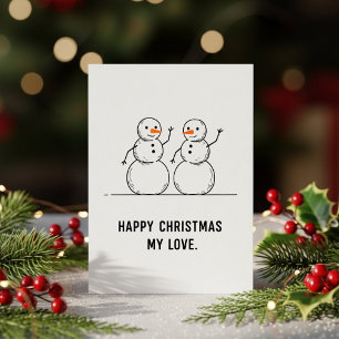 Romantic Snowman Love Holiday Card Gift