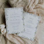 Romantic Soft Blue Floral Frame All in One Wedding Invitation<br><div class="desc">Introducing our elegant double sided wedding invitation, embellished with a stunning soft blue floral border, the initials of the couple and classic calligraphy! If you're looking for a wedding invitation that exudes sophistication, luxury and style, this is the perfect invitation for you. The invitation features an intricate soft blue, white...</div>