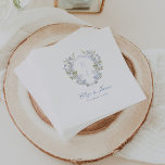 Romantic Soft Blue Monogram Crest Wedding Napkin<br><div class="desc">Elegant wedding napkins,  embellished with a stunning soft blue floral wedding monogram crest and classic calligraphy.</div>