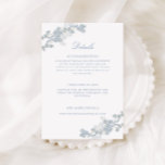 Romantic Soft Blue Vintage Floral Wedding Details Enclosure Card<br><div class="desc">Elegant romantic wedding details enclosure card,  adorned with a stunning soft blue watercolor floral design and classic calligraphy.</div>