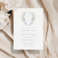 Romantic Soft Blue Vintage Monogram Crest Wedding