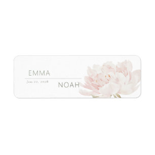 Romantic Soft Blush Peony Wedding Cigar Band Label