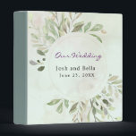 Romantic Soft Botanical Greenery Wedding Binder<br><div class="desc">Romantic soft botanical green leaves frame on a delicate soft background. Perfect for spring and summer weddings.</div>