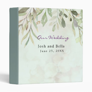Romantic Soft Botanical Greenery Wedding Binder