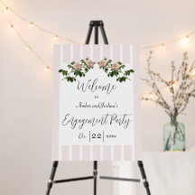 Romantic Soft Pink Engagement Party Welcome