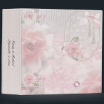 Romantic Soft Pink Roses Binder<br><div class="desc">A beautiful binder with muted soft pink roses and faux lace and pearls.  Back has soft lace-look pink background.  Perfect for wedding memories or any special occasion.</div>