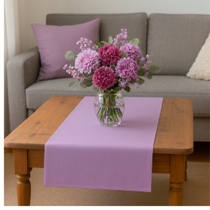 Romantic solid light lila pastel spring decor short table runner
