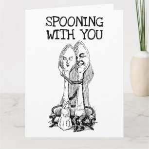 ROMANTIC SPOONING CARD FOR HUSBAND OR WIFE