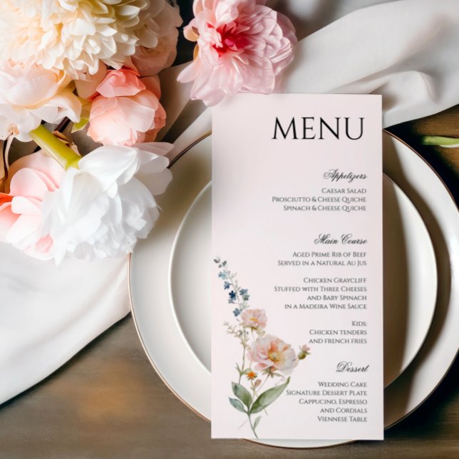 Romantic Spring Floral Menu with wildflowers (Creator Uploaded)