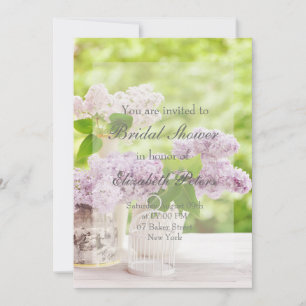 Romantic Spring Flower Floral Lilac Bridal Shower Invitation