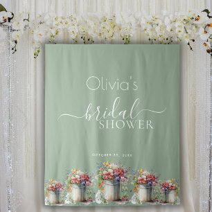 Romantic Spring Flowers Vase Bridal Shower Tapestry