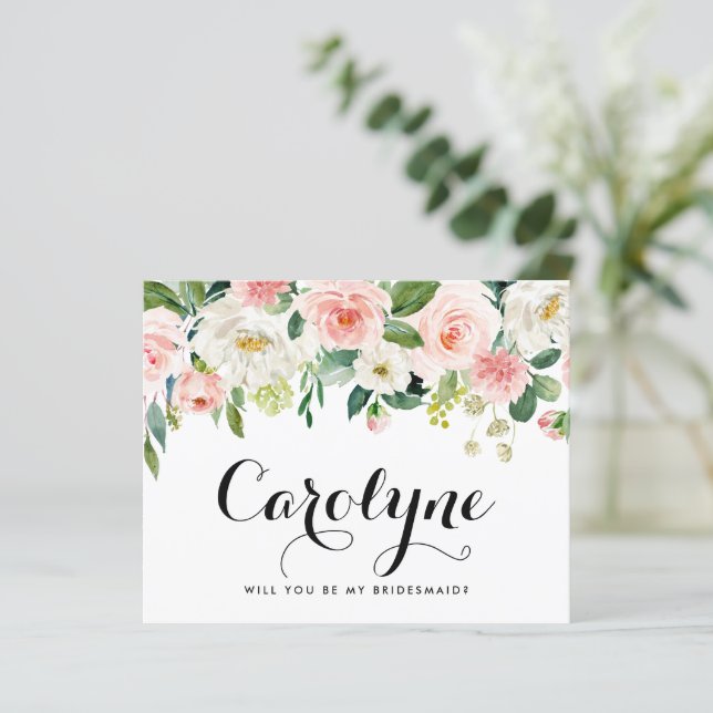 Romantic Spring Flowers Will You Be My Bridesmaid (Standing Front)
