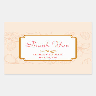 Romantic spring garden floral sorbet coral wedding sticker