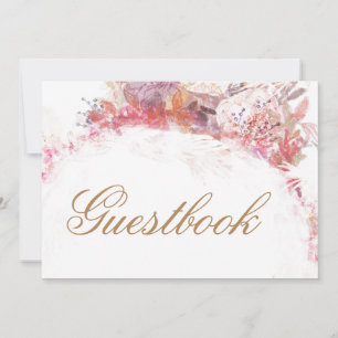 Romantic Spring Pink Flower Wedding Guestbook