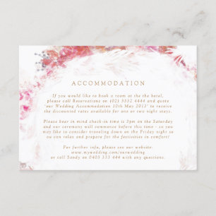Romantic Spring Pink Flowers Accommodation Enclosure Card