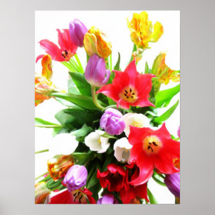 Romantic Spring Tulip Flowers Poster