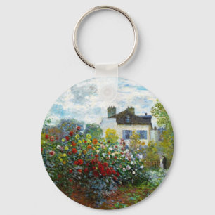 Romantic Spring Wedding Vintage Monet Garden Keychain