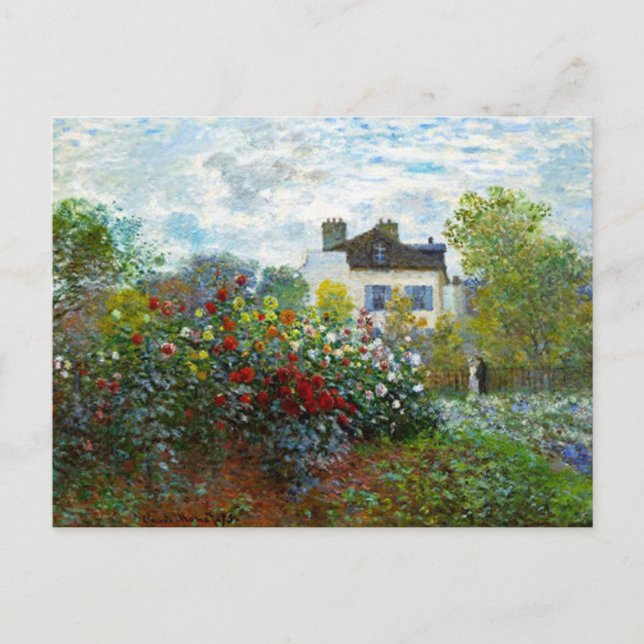 Romantic Spring Wedding Vintage Monet Garden Postcard (Front)