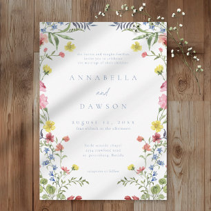 Romantic Spring Wildflower Garden Wedding Invitation